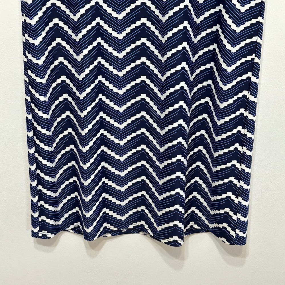Jude Connally Ella Chevron Dress Womens Small Blue Short Sleeve‎ Resort Preppy - Picture 3 of 8